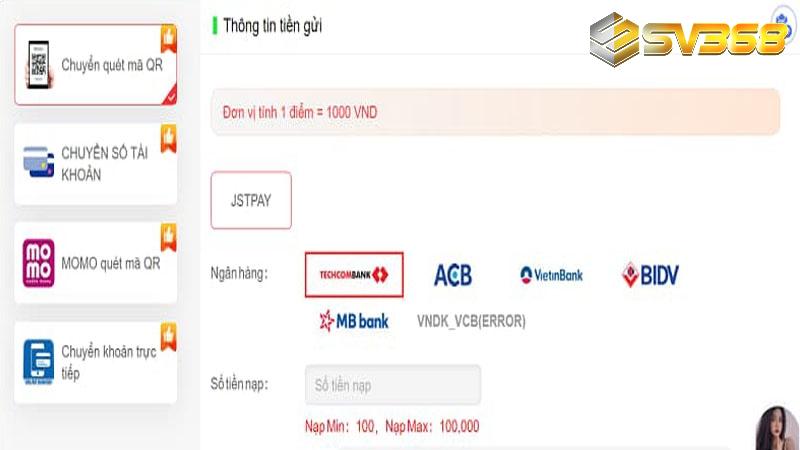 Gửi tiền SV368 chi tiết với quy trình qua thẻ cào